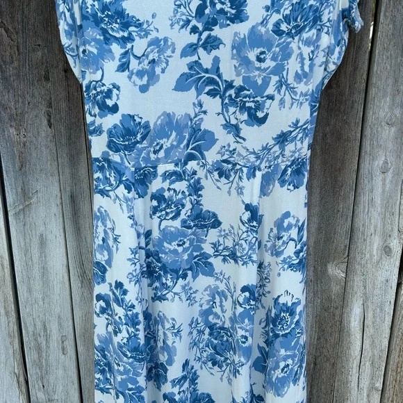 Reformation Gavin Midi Dress Olympia Floral Blue White 12 - Picture 7 of 16